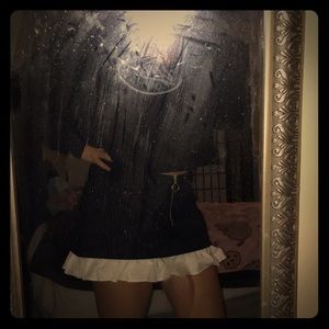 💗Striped high waisted skirt/shorts white ruffles